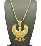 Polished Horus Falcon Pendant with Chain Necklace
