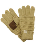 C.C. Kids' Children's Cable Knit Warm Anti-Slip Touchscreen Texting Gloves
