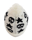 NYfashion101 Two Tone Handmade Skull & Star Knitted Pom Pom Beanie Hat