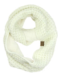 Exclusive Warm Chunky Knit Sherpa Lined Winter Infinity Scarf