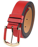 Eurosport Women's Slim Bonded Leather Casual Belt with 2 Tone Buckle
