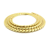 Gold-Tone 8mm Miami Cuban Chain Necklace w/ Lobster Clasp