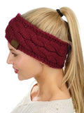 C.C Soft Stretch Winter Warm Cable Knit Fuzzy Lined Ear Warmer Headband