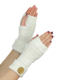 NYfashion101 Exclusive Women's Fingerless Short Arm Warmer w/ Button Accent