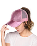 C.C Ponycap Messy High Bun Ponytail Adjustable Glitter Mesh Trucker Baseball Cap