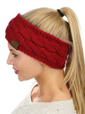 C.C Soft Stretch Winter Warm Cable Knit Fuzzy Lined Ear Warmer Headband
