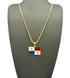Flag of Panama Micro Pendant with Chain Necklace