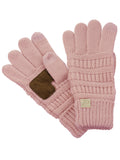 C.C. Kids' Children's Cable Knit Warm Anti-Slip Touchscreen Texting Gloves