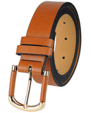 Eurosport Women's Slim Bonded Leather Casual Belt with 2 Tone Buckle