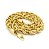 Hip-Hop Style Rappers' 8mm Rope Chain Necklace in Gold-Tone