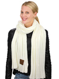 C.C Women's Ultra Soft Chenille Ribbed Thick Warm Knit Shawl Wrap Scarf