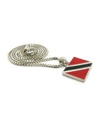 Trinidad and Tobago Flag Micro Pendant w/ Chain Necklace