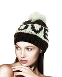 NYfashion101 Two Tone Handmade Love Knitted Short Pom Pom Beanie Hat