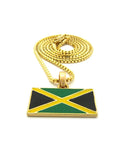 Flag of Jamaica Micro Pendant with Chain Necklace