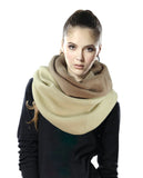 Exclusive Two Tone Winter Pullover Loop Cowl Tube Scarf