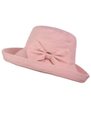 NYFASHION101 Women's Summer Packable Bow Accent Foldable Brim Beach Sun Hat