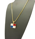 Flag of Panama Micro Pendant with Chain Necklace