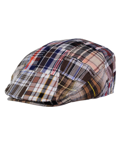 NYFASHION101 Men's Cotton Plaid Patchwork Buttoned Duck Bill Newsboy Ivy Cap