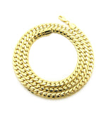 Gold-Tone 8mm Miami Cuban Chain Necklace w/ Lobster Clasp