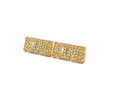 Stone Stud KING Pierced Earrings, Gold-Tone