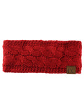 C.C Soft Stretch Winter Warm Cable Knit Fuzzy Lined Ear Warmer Headband