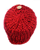 NYfashion101 Wood Button Accent Handmade Big Loop Winter Knit Beanie Hat