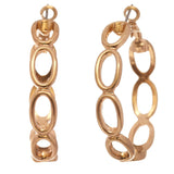 Women's Open Oval Chain Link 33m Hoop Pierced Earrings