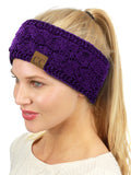 C.C Soft Stretch Winter Warm Cable Knit Fuzzy Lined Ear Warmer Headband