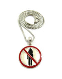 Solid Polished Rapper Music Video Monster Logo Pendant w/ 24" Chain Necklace