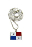 Flag of Panama Micro Pendant with Chain Necklace