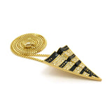 Striped Paper Airplane Pendant with Chain Necklace