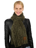 C.C Women's Ultra Soft Chenille Ribbed Thick Warm Knit Shawl Wrap Scarf