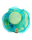 NYFASHION101 Kentucky Derby Organza Sinamay Dress Hat w/ Ruffle Flower