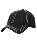 C.C Unisex Denim Adjustable Velcro Strap Low Profile Baseball Cap Hat