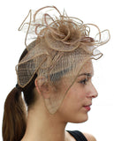 NYFASHION101 Cocktail Formal Party Face Veil Floral Mesh Fascinator Headband