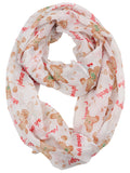 D&Y Christmas Theme Sheer Loop Infinity Scarf