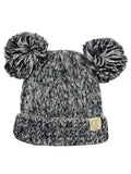 C.C Kids' Children's Cable Knit Double Ear Pom Cuffed Beanie Cap Hat