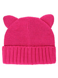 D&Y Women's Cute Top Cat Ears Cuffed Warm Knit Beanie Hat Skull Cap