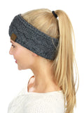 C.C Soft Stretch Winter Warm Cable Knit Fuzzy Lined Ear Warmer Headband