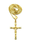 Slim Crucifix Jesus Cross Pendant with Chain Necklace