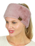 C.C Women's Soft Faux Fur Feel Sherpa Lined Ear Warmer Headband Headwrap