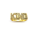 Stone Stud KING Gold-Tone Hip-Hop Fashion Ring