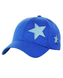 C.C Women's Glitter Star Cut Design Cotton Adjustable Precurved Baseball Cap Hat