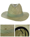 C.C Women's Raffia Straw Weaved Panama Sun Hat with Ribbon Trim