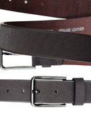Eurosport Men's Textured Bonded Leather Casual Cut-To-Fit Belt with Square Buckle