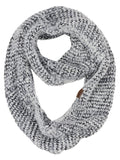 C.C Soft Furry Two Tone Knit Cowl Snood Loop Pullover Infinity Scarf