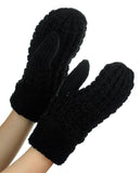 NYfashion101 Exclusive Thick Braided Cable Knit Winter Warm Cuff Mittens