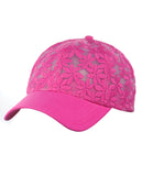 C.C Women's Floral Lace Panel Vented Adjustable Precurved Baseball Cap Hat