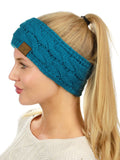 C.C Soft Stretch Winter Warm Cable Knit Fuzzy Lined Ear Warmer Headband