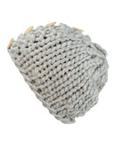 NYfashion101 Wood Button Accent Handmade Big Loop Winter Knit Beanie Hat